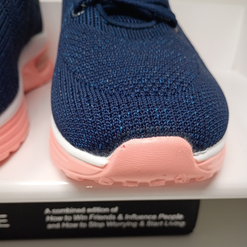 Women's Navy and Pink Sneakers - Picture 9 of 12
